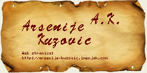 Arsenije Kuzović vizit kartica